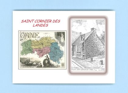 Cartes Postales impression Noir avec dpartement sur la ville de ST CORNIER DES LANDES Titre : forge