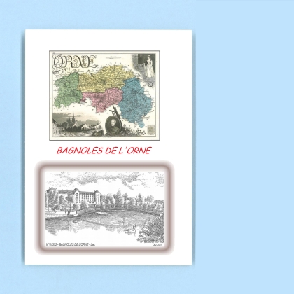 Cartes Postales impression Noir avec dpartement sur la ville de BAGNOLES DE L ORNE Titre : lac