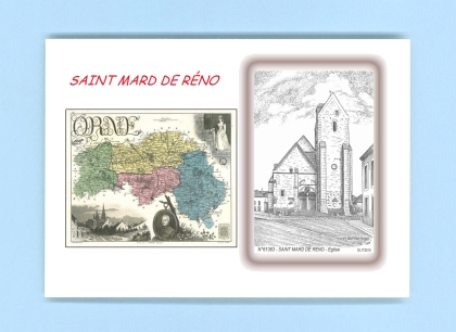 Cartes Postales impression Noir avec dpartement sur la ville de ST MARD DE RENO Titre : eglise