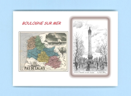 Cartes Postales impression Noir avec dpartement sur la ville de BOULOGNE SUR MER Titre : colonne