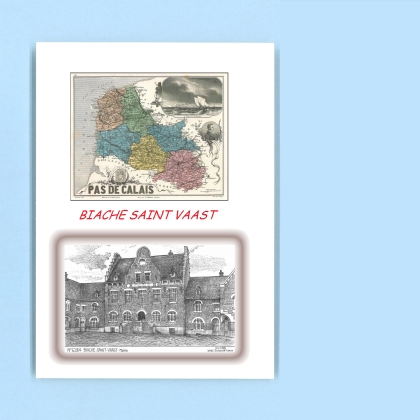 Cartes Postales impression Noir avec dpartement sur la ville de BIACHE ST VAAST Titre : mairie