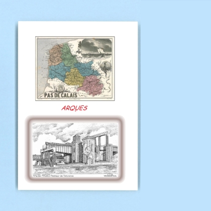 Cartes Postales impression Noir avec dpartement sur la ville de ARQUES Titre : ascenceur des fontinettes
