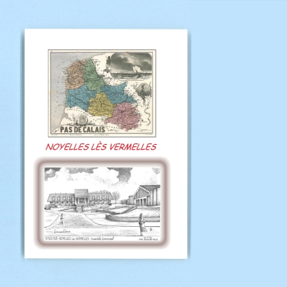 Cartes Postales impression Noir avec dpartement sur la ville de NOYELLES LES VERMELLES Titre : ensemble communal