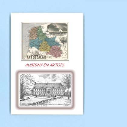 Cartes Postales impression Noir avec dpartement sur la ville de AUBIGNY EN ARTOIS Titre : maison de retraite