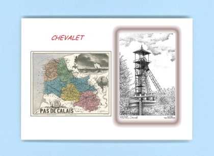 Cartes Postales impression Noir avec dpartement sur la ville de CHEVALET Titre : 