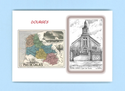 Cartes Postales impression Noir avec dpartement sur la ville de DOURGES Titre : eglise st stanislas