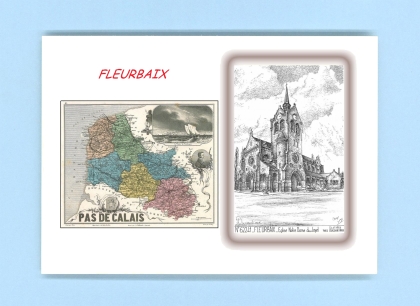 Cartes Postales impression Noir avec dpartement sur la ville de FLEURBAIX Titre : eglise notre dame du joyel