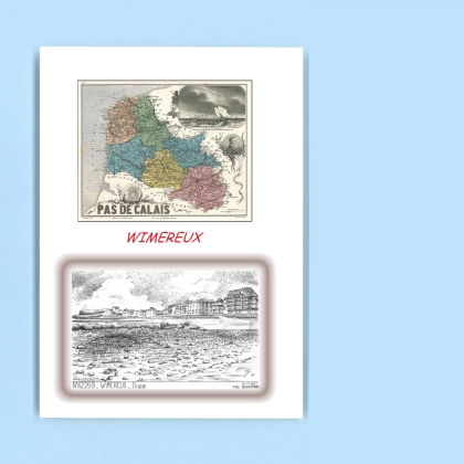 Cartes Postales impression Noir avec dpartement sur la ville de WIMEREUX Titre : digue