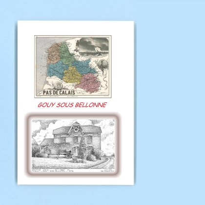 Cartes Postales impression Noir avec dpartement sur la ville de GOUY SOUS BELLONNE Titre : mairie