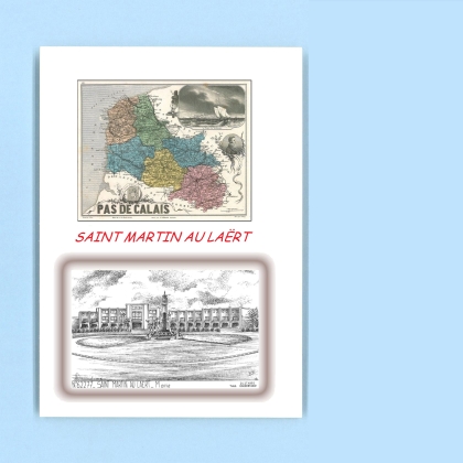 Cartes Postales impression Noir avec dpartement sur la ville de ST MARTIN AU LAERT Titre : mairie