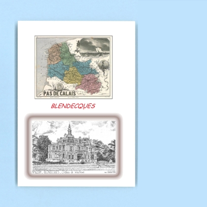 Cartes Postales impression Noir avec dpartement sur la ville de BLENDECQUES Titre : chateau de westhove