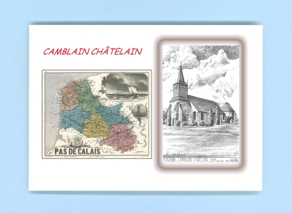 Cartes Postales impression Noir avec dpartement sur la ville de CAMBLAIN CHATELAIN Titre : eglise st vaast 1616