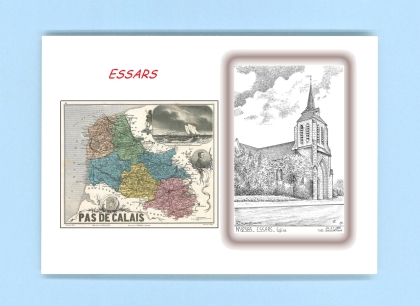 Cartes Postales impression Noir avec dpartement sur la ville de ESSARS Titre : eglise