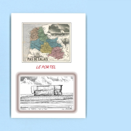 Cartes Postales impression Noir avec dpartement sur la ville de LE PORTEL Titre : fort de l heurt