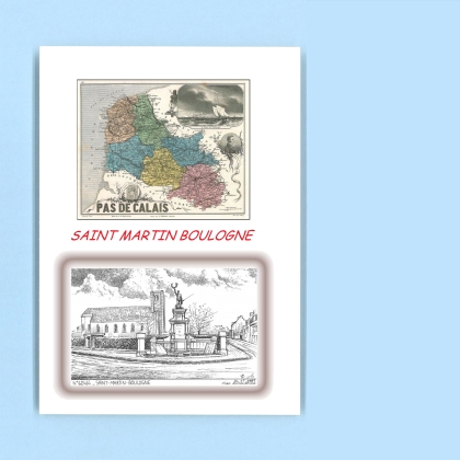 Cartes Postales impression Noir avec dpartement sur la ville de ST MARTIN BOULOGNE Titre : vue