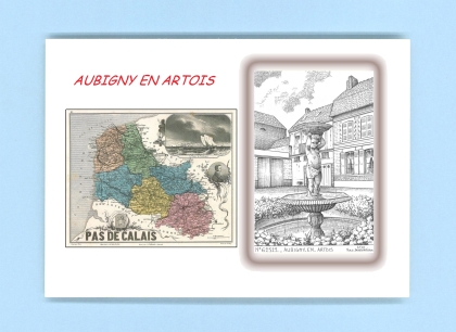 Cartes Postales impression Noir avec dpartement sur la ville de AUBIGNY EN ARTOIS Titre : vue