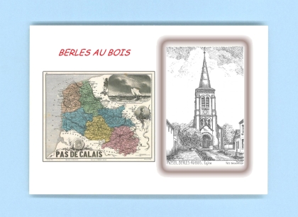 Cartes Postales impression Noir avec dpartement sur la ville de BERLES AU BOIS Titre : eglise