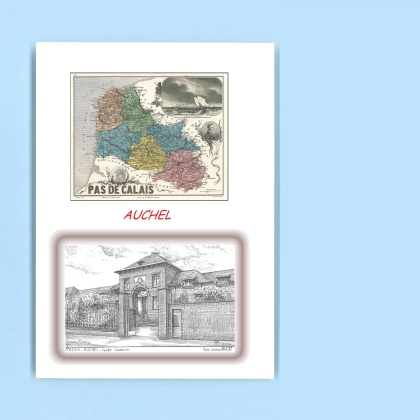 Cartes Postales impression Noir avec dpartement sur la ville de AUCHEL Titre : lycee lavoisier