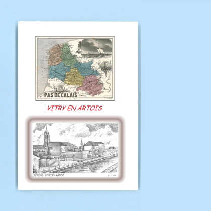 Cartes Postales impression Noir avec dpartement sur la ville de VITRY EN ARTOIS Titre : vue