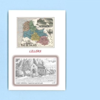 Cartes Postales impression Noir avec dpartement sur la ville de LILLERS Titre : chapelle de hurionville