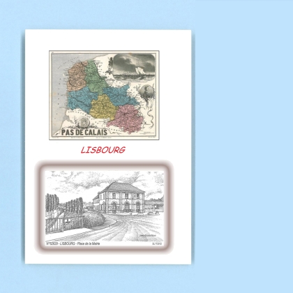 Cartes Postales impression Noir avec dpartement sur la ville de LISBOURG Titre : place de la mairie