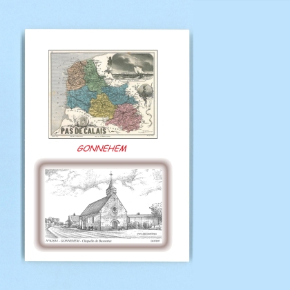 Cartes Postales impression Noir avec dpartement sur la ville de GONNEHEM Titre : chapelle de busnettes