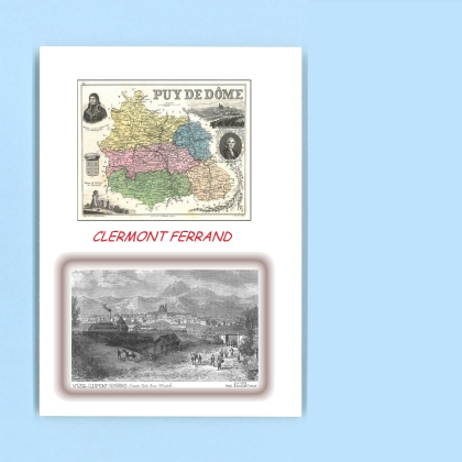 Cartes Postales impression Noir avec dpartement sur la ville de CLERMONT FERRAND Titre : vue