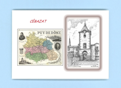 Cartes Postales impression Noir avec dpartement sur la ville de CEBAZAT Titre : porte