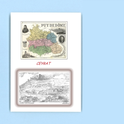 Cartes Postales impression Noir avec dpartement sur la ville de CEYRAT Titre : vue de montrognon