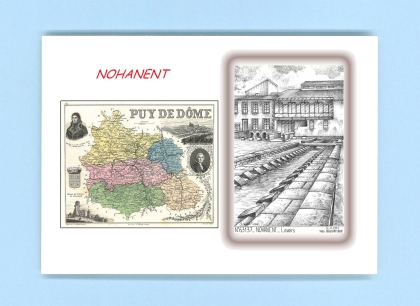 Cartes Postales impression Noir avec dpartement sur la ville de NOHANENT Titre : lavoirs
