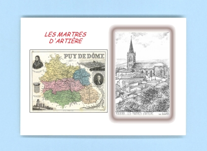 Cartes Postales impression Noir avec dpartement sur la ville de LES MARTRES D ARTIERE Titre : vue