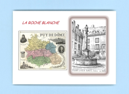 Cartes Postales impression Noir avec dpartement sur la ville de LA ROCHE BLANCHE Titre : fontaine