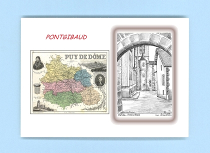 Cartes Postales impression Noir avec dpartement sur la ville de PONTGIBAUD Titre : vue