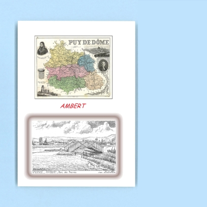 Cartes Postales impression Noir avec dpartement sur la ville de AMBERT Titre : parc des prairies