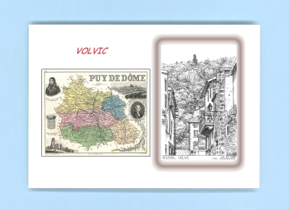 Cartes Postales impression Noir avec dpartement sur la ville de VOLVIC Titre : vue