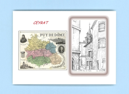 Cartes Postales impression Noir avec dpartement sur la ville de CEYRAT Titre : rue de l eglise