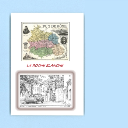 Cartes Postales impression Noir avec dpartement sur la ville de LA ROCHE BLANCHE Titre : rue de la mairie