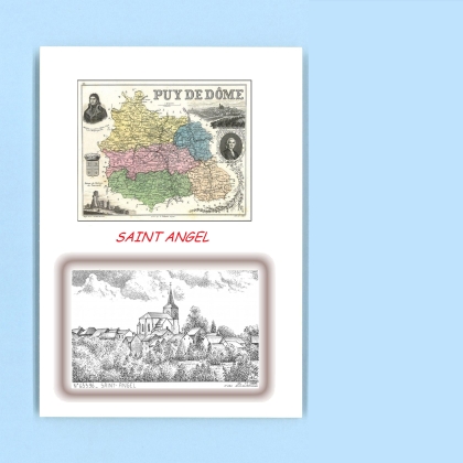 Cartes Postales impression Noir avec dpartement sur la ville de ST ANGEL Titre : vue
