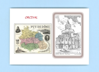 Cartes Postales impression Noir avec dpartement sur la ville de ORCIVAL Titre : basilique