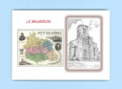 Cartes Postales impression Noir avec dpartement sur la ville de LE BRUGERON Titre : eglise