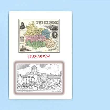 Cartes Postales impression Noir avec dpartement sur la ville de LE BRUGERON Titre : vue