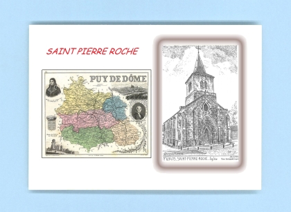 Cartes Postales impression Noir avec dpartement sur la ville de ST PIERRE ROCHE Titre : eglise