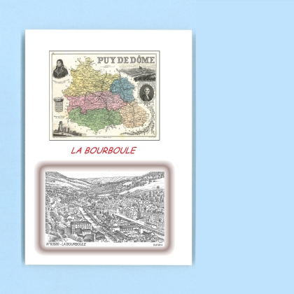 Cartes Postales impression Noir avec dpartement sur la ville de LA BOURBOULE Titre : vue