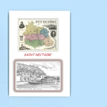 Cartes Postales impression Noir avec dpartement sur la ville de ST NECTAIRE Titre : office de tourisme