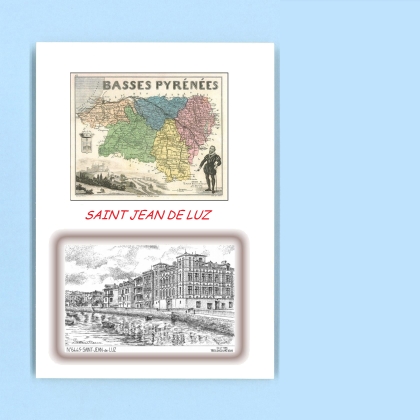 Cartes Postales impression Noir avec dpartement sur la ville de ST JEAN DE LUZ Titre : vue