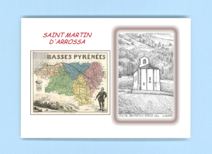 Cartes Postales impression Noir avec dpartement sur la ville de ST MARTIN D ARROSSA Titre : eglise