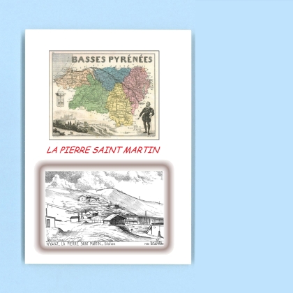 Cartes Postales impression Noir avec dpartement sur la ville de LA PIERRE ST MARTIN Titre : station
