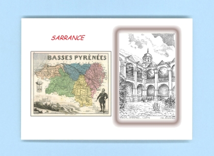 Cartes Postales impression Noir avec dpartement sur la ville de SARRANCE Titre : cloitre