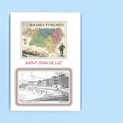 Cartes Postales impression Noir avec dpartement sur la ville de ST JEAN DE LUZ Titre : quais