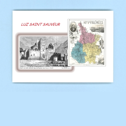 Cartes Postales impression Noir avec dpartement sur la ville de LUZ ST SAUVEUR Titre : eglise des templiers